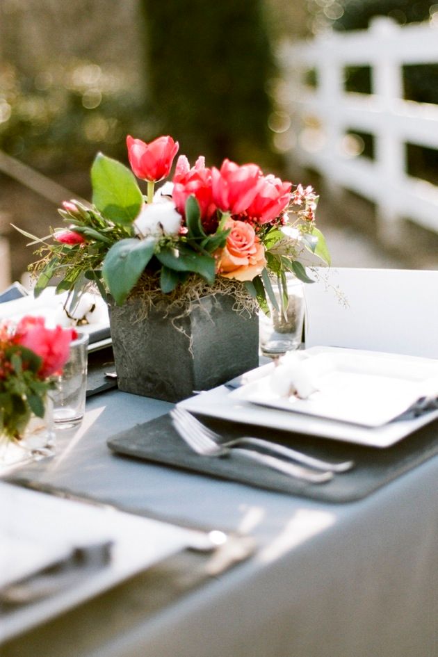 Slate, Poppy + Cotton: A Styled Shoot by Cedarwood Weddings - www.theperfectpalette.com - Jenna Henderson Photography