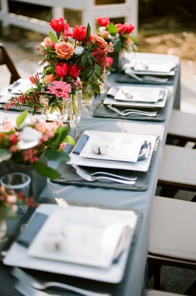 Slate, Poppy + Cotton: A Styled Shoot by Cedarwood Weddings - www.theperfectpalette.com - Jenna Henderson Photography