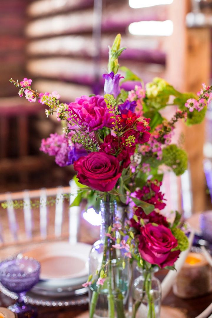 Rustic Barn Wedding with Elegant Blackberry Details - www.theperfectpalette.com - Sarah Roshan Photography, Designed by Pick Me Weddings, Florals by Southern Charm Wedding and Events