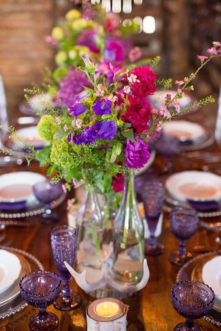 Rustic Barn Wedding with Elegant Blackberry Details - www.theperfectpalette.com - Sarah Roshan Photography, Designed by Pick Me Weddings, Florals by Southern Charm Wedding and Events