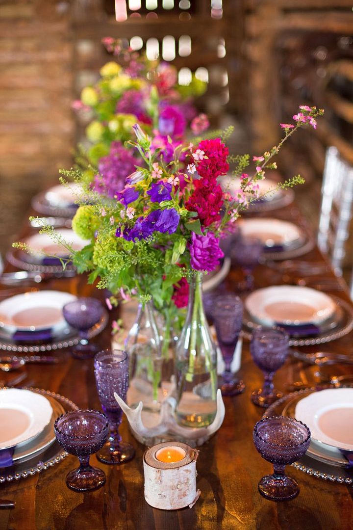 Rustic Barn Wedding with Elegant Blackberry Details - www.theperfectpalette.com - Sarah Roshan Photography, Designed by Pick Me Weddings, Florals by Southern Charm Wedding and Events