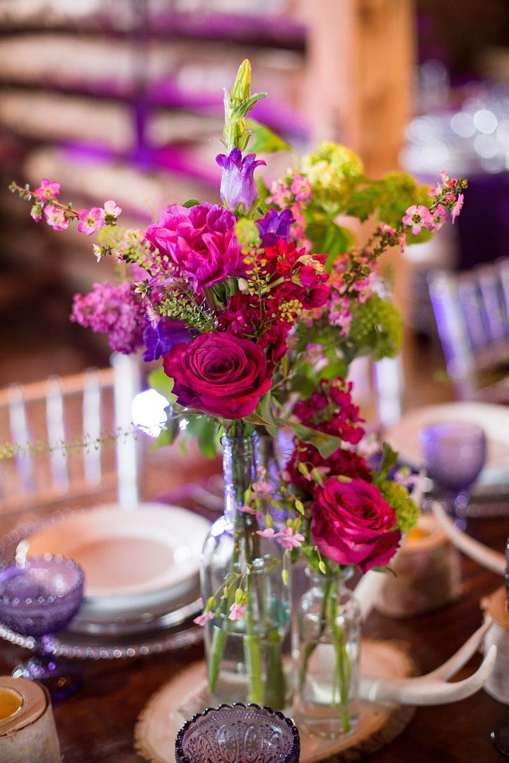 Rustic Barn Wedding with Elegant Blackberry Details - www.theperfectpalette.com - Sarah Roshan Photography, Designed by Pick Me Weddings, Florals by Southern Charm Wedding and Events