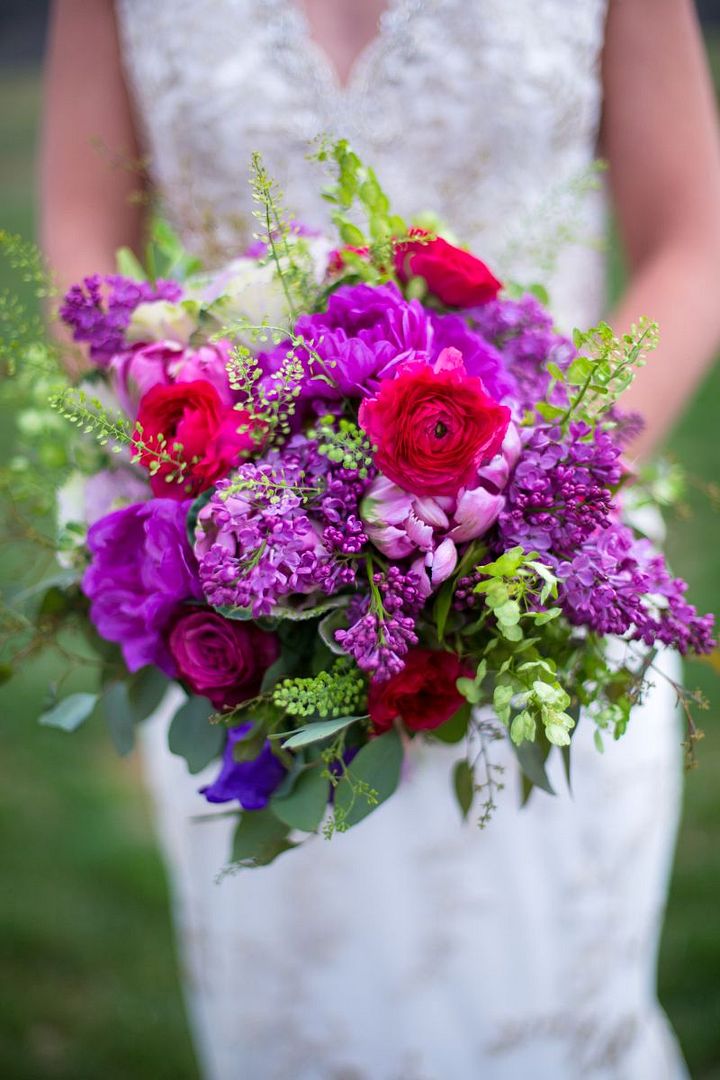 Rustic Barn Wedding with Elegant Blackberry Details - www.theperfectpalette.com - Sarah Roshan Photography, Designed by Pick Me Weddings, Florals by Southern Charm Wedding and Events