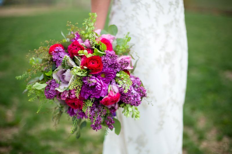 Rustic Barn Wedding with Elegant Blackberry Details - www.theperfectpalette.com - Sarah Roshan Photography, Designed by Pick Me Weddings, Florals by Southern Charm Wedding and Events