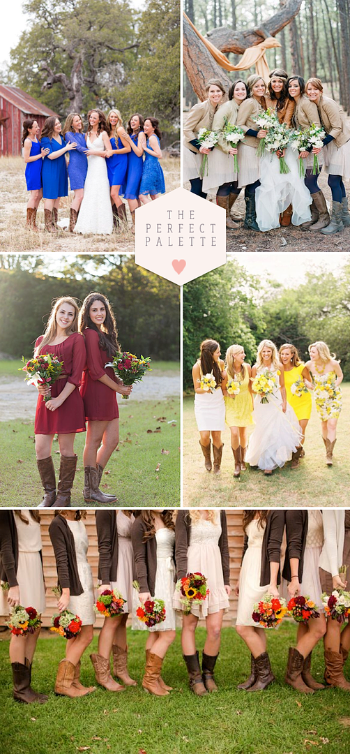 Bridesmaids in Boots - www.theperfectpalette.com - Styling Ideas for Your Bridal Party