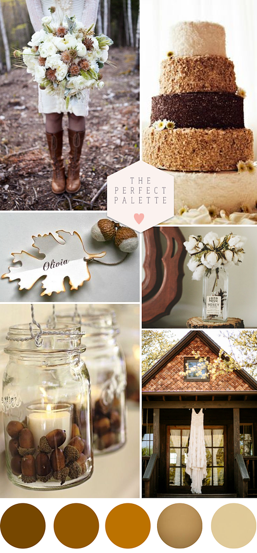 Autumn Acorn Wedding with Rustic Details - www.theperfectpalette.com - Shades of Brown