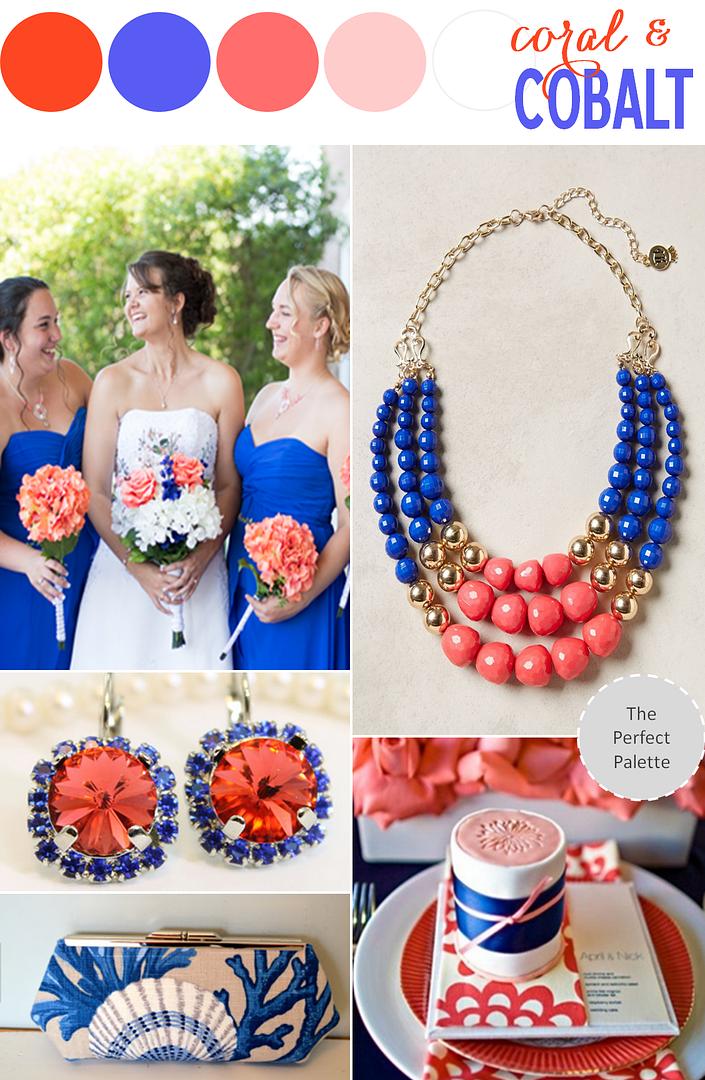 Color Story: Coral + Cobalt - www.theperfectpalette.com - Color Ideas for Weddings + Parties
