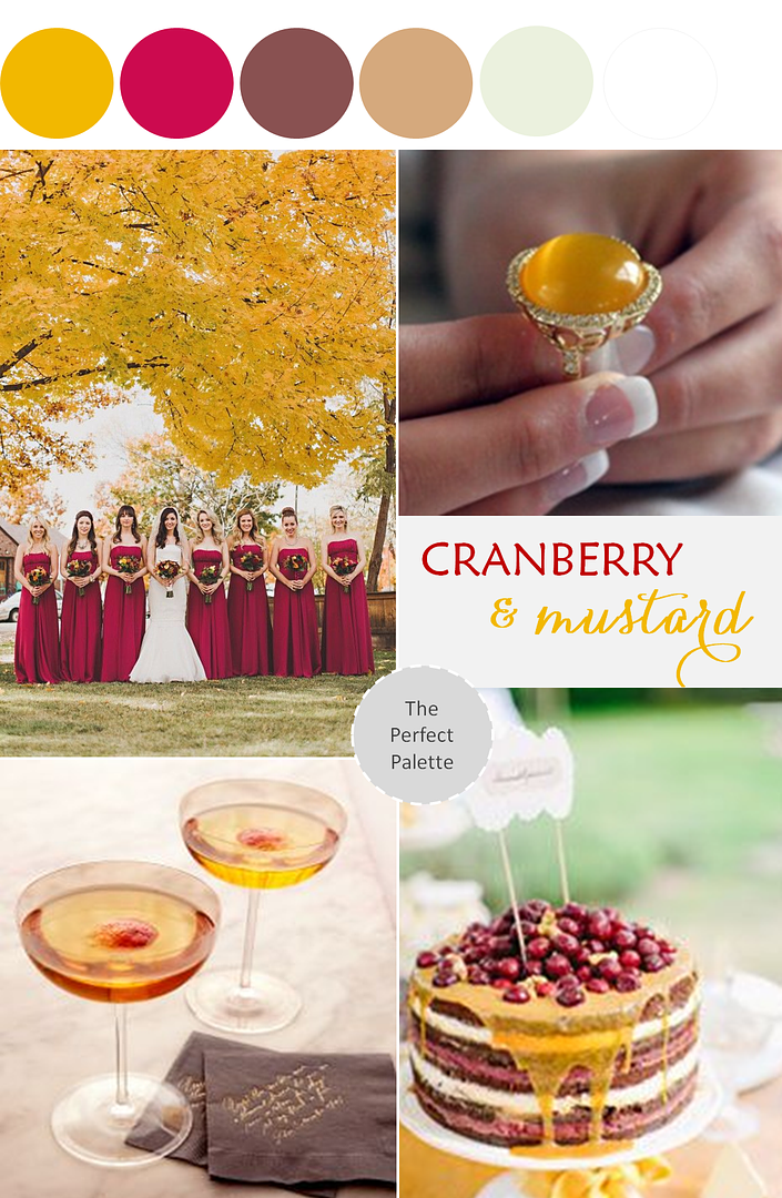 Color Story: Cranberry + Mustard - www.theperfectpalette.com - Color Ideas for Weddings + Parties