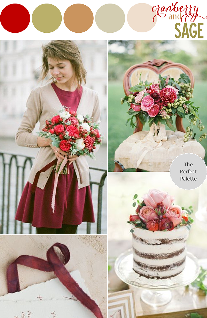 Color Story: Cranberry + Sage - www.theperfectpalette.com - Color Ideas for Weddings + Parties