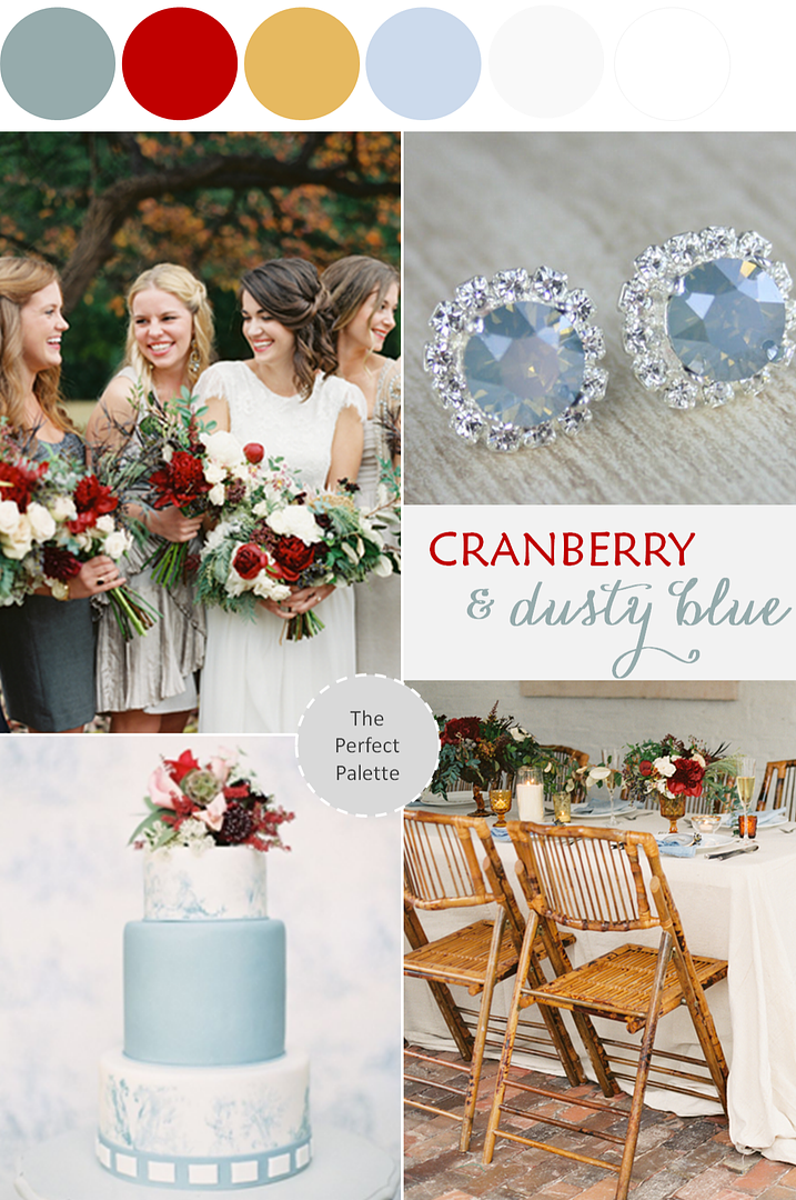 Color Story | Cranberry + Dusty Blue - www.theperfectpalette.com - Color Ideas for Weddings + Parties