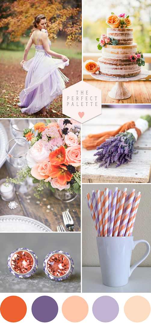 Autumn Sunlight: Peach and Lavender - www.theperfectpalette.com - The Ultimate Wedding Color Blog