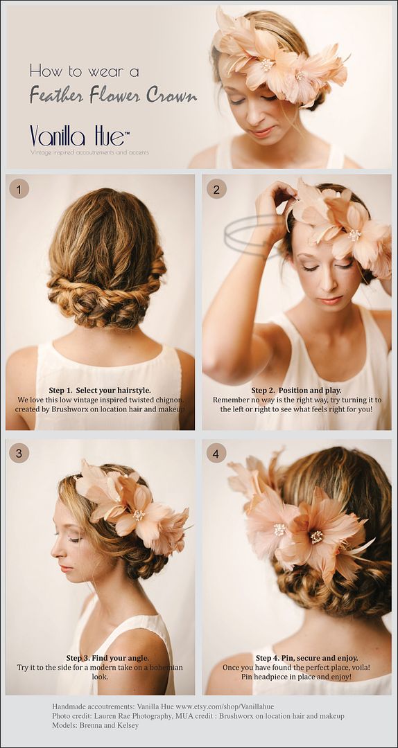 How to Wear a Feather Flower Crown - www.theperfectpalette.com - Wedding Ideas for the Stylish Bride