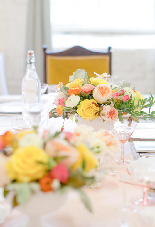 Happy Wedding Colors | Coral and Yellow - www.theperfectpalette.com - Color Ideas for Weddings + Parties