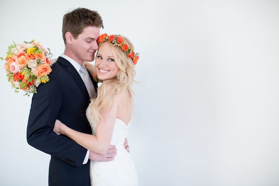 Modern + Preppy Wedding with Navy Blue and Tangerine - www.theperfectpalette.com - Color Ideas for Weddings +Parties