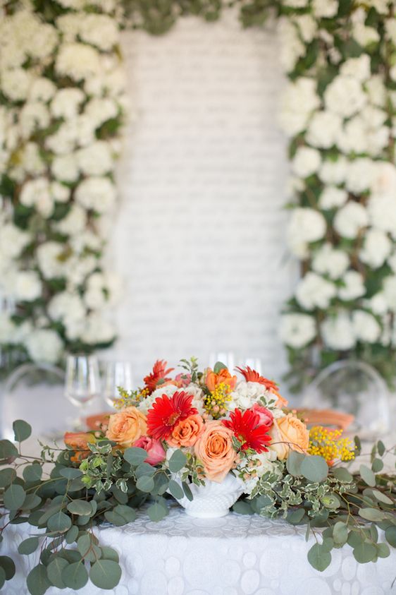 Modern + Preppy Wedding with Navy Blue and Tangerine - www.theperfectpalette.com - Color Ideas for Weddings +Parties