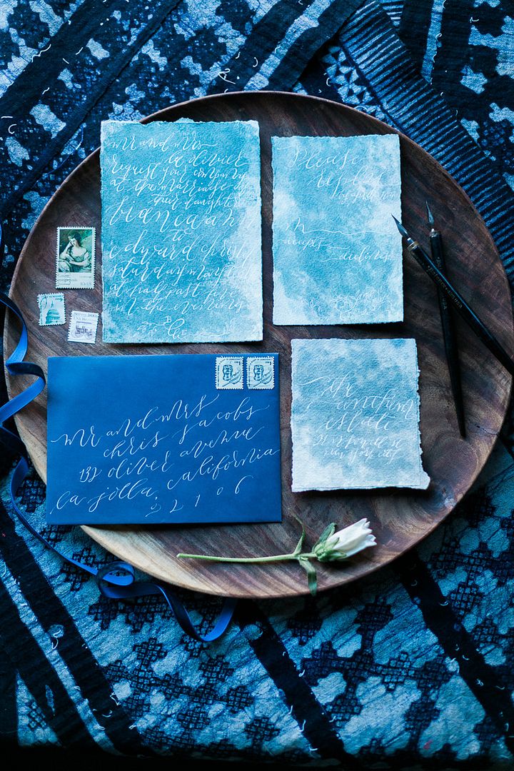 Indigo Styled Shoot with Artistic Details - www.theperfectpalette.com - Cadence Kennedy, Aurora Botanica, L'atelier Vert, Orchard and Broome