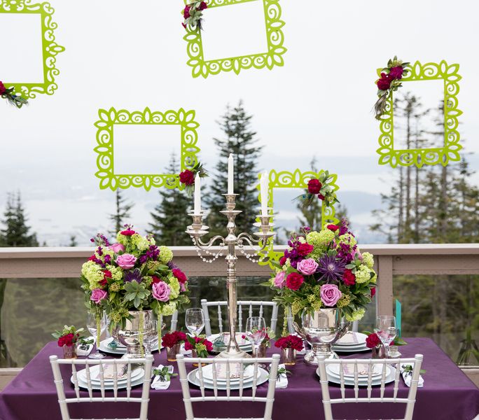 Mountaintop Peacock Palette Wedding Inspiration - www.theperfectpalette.com - Joanna Moss Photography, Umbrella Events, Maple Ridge Florist