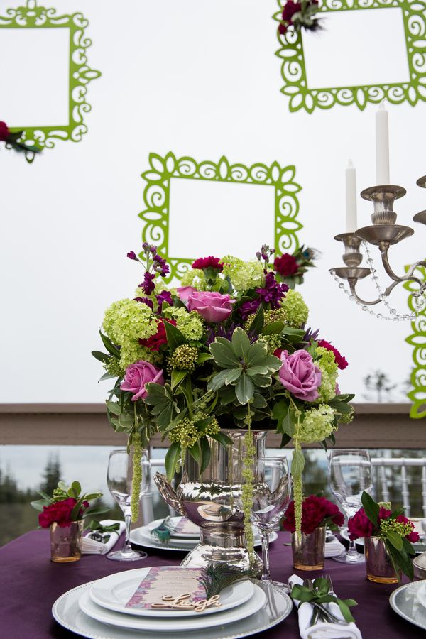 Mountaintop Peacock Palette Wedding Inspiration - www.theperfectpalette.com - Joanna Moss Photography, Umbrella Events, Maple Ridge Florist