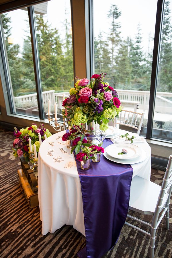 Mountaintop Peacock Palette Wedding Inspiration - www.theperfectpalette.com - Joanna Moss Photography, Umbrella Events, Maple Ridge Florist