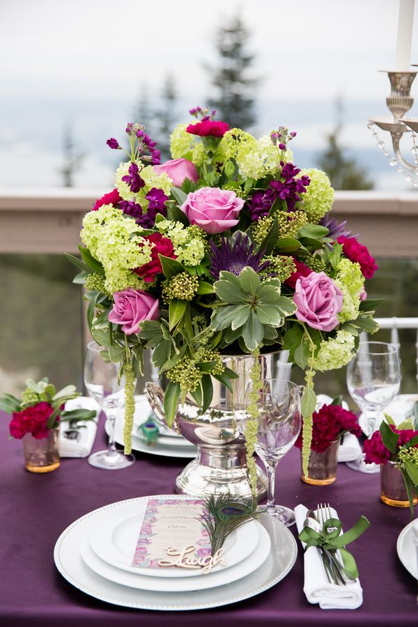 Mountaintop Peacock Palette Wedding Inspiration - www.theperfectpalette.com - Joanna Moss Photography, Umbrella Events, Maple Ridge Florist