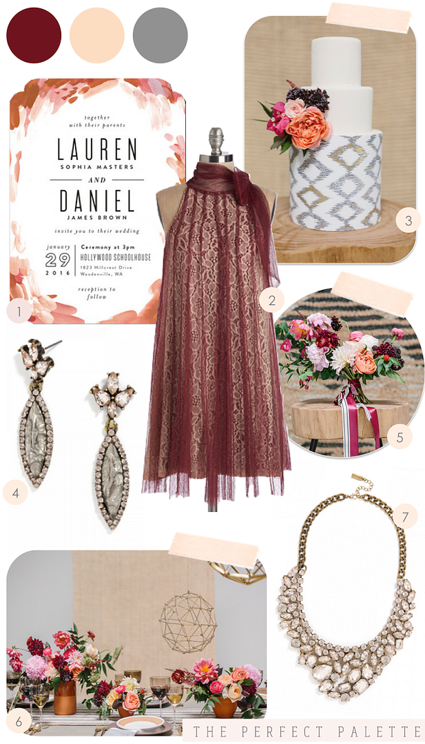 Get the Look! 7+ Ideas Using Pantone's Color of the Year! www.theperfectpalette.com - Marsala, Peach, and Grey!