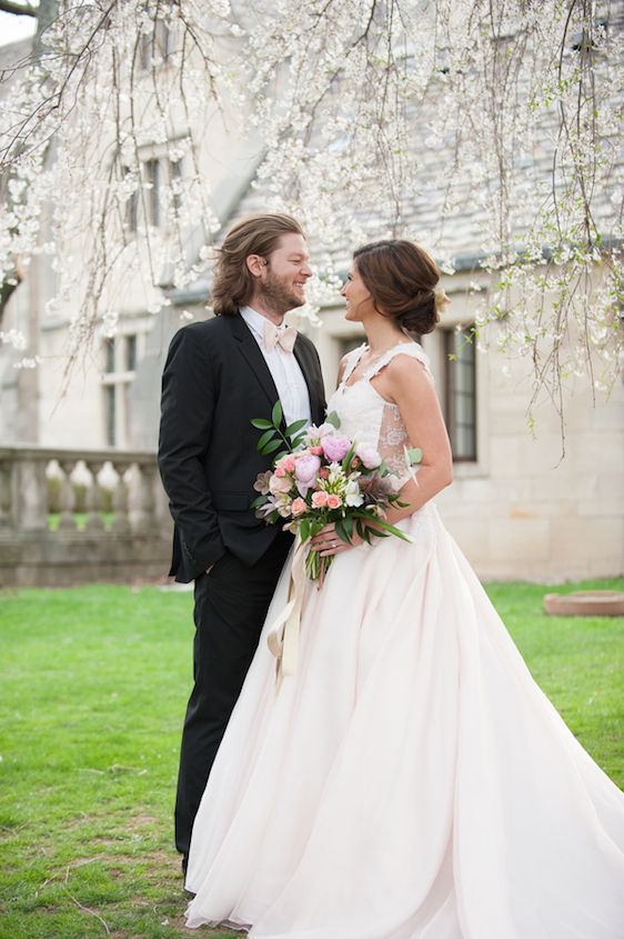 English Manor Styled Wedding in Pennsylvania - www.theperfectpalette.com - Jenni Grace Photography, florals by The Farmer's Daughter, Devoted to You Events, BBG Couture gowns