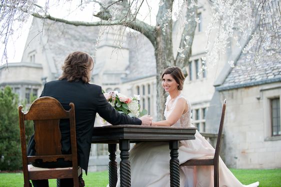 English Manor Styled Wedding in Pennsylvania - www.theperfectpalette.com - Jenni Grace Photography, florals by The Farmer's Daughter, Devoted to You Events, BBG Couture gowns