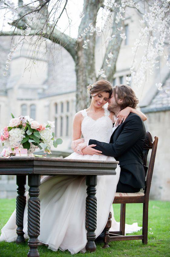 English Manor Styled Wedding in Pennsylvania - www.theperfectpalette.com - Jenni Grace Photography, florals by The Farmer's Daughter, Devoted to You Events, BBG Couture gowns