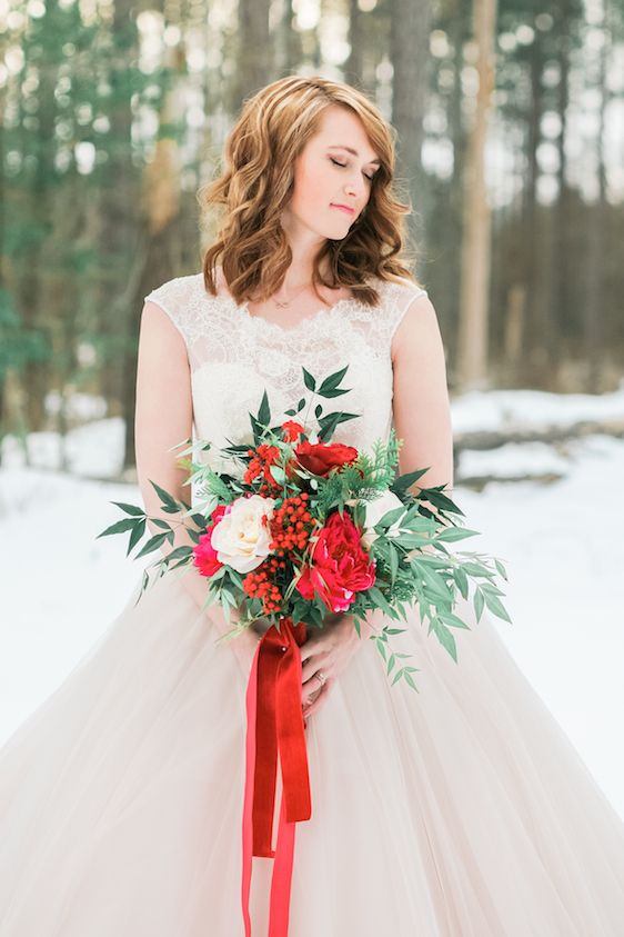  Blush and Red Velvet Snowy Bridals, Kristin Partin Photography