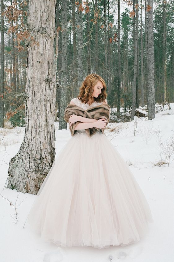 Blush and Red Velvet Snowy Bridals, Kristin Partin Photography