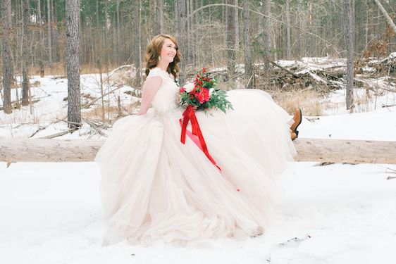  Blush and Red Velvet Snowy Bridals, Kristin Partin Photography