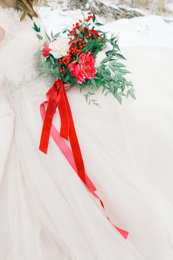  Blush and Red Velvet Snowy Bridals, Kristin Partin Photography