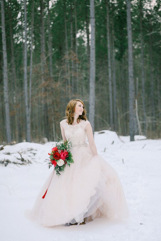  Blush and Red Velvet Snowy Bridals, Kristin Partin Photography