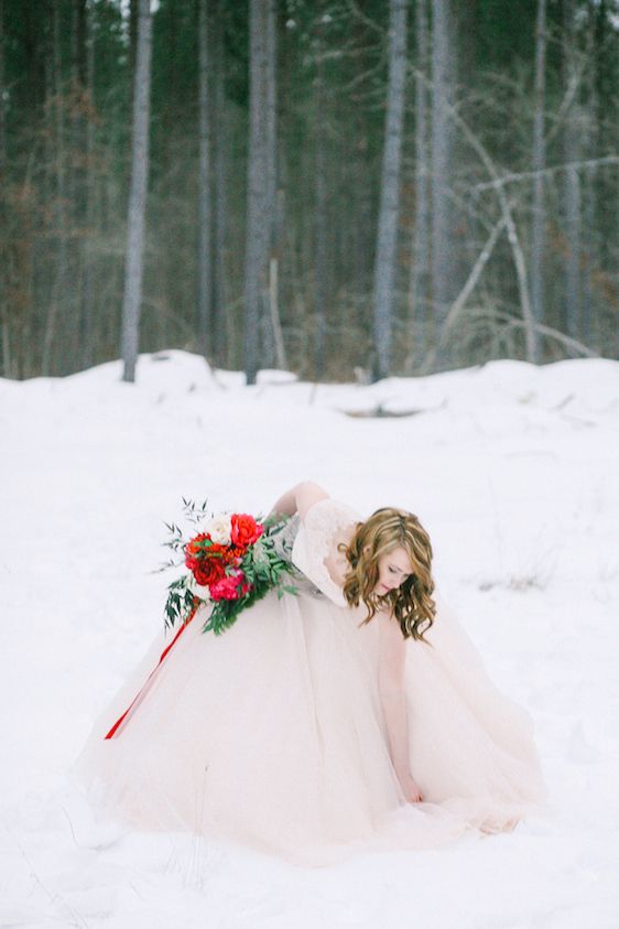  Blush and Red Velvet Snowy Bridals, Kristin Partin Photography