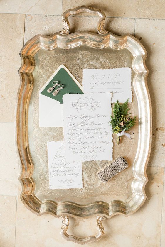  1920s Inspired Green and Gold Wedding Inspiration