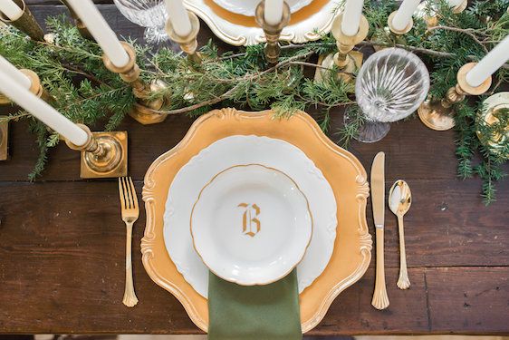  1920s Inspired Green and Gold Wedding Inspiration