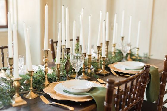  1920s Inspired Green and Gold Wedding Inspiration