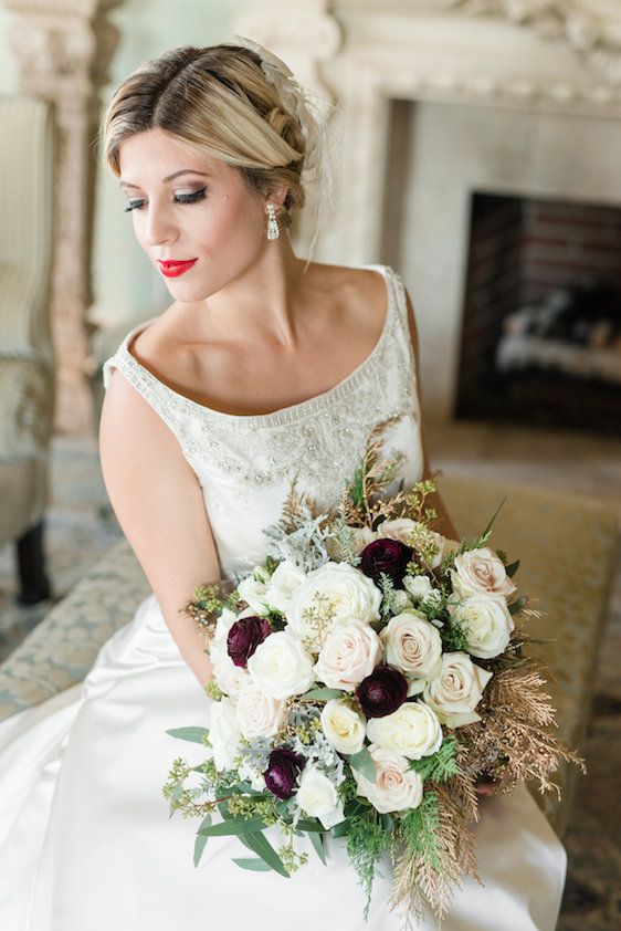  1920s Inspired Green and Gold Wedding Inspiration
