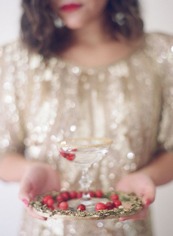 Cranberry Cocktails and Glam Holiday Party Outfits