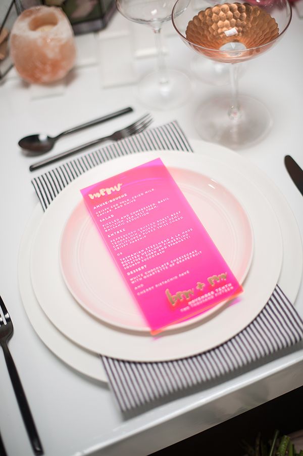 Bright Pink Wedding Inspiration with Delicious Food