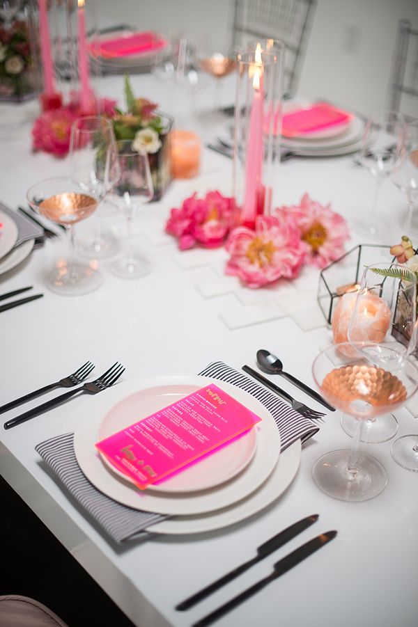 Bright Pink Wedding Inspiration with Delicious Food