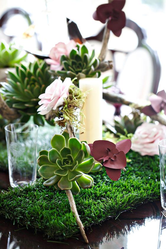  Marsala Tabletop Design with Succulents, Amy Anaiz Photography, Floral Design by Glen Head Flower Shop, Calligraphy by Eliza Gwendalyn