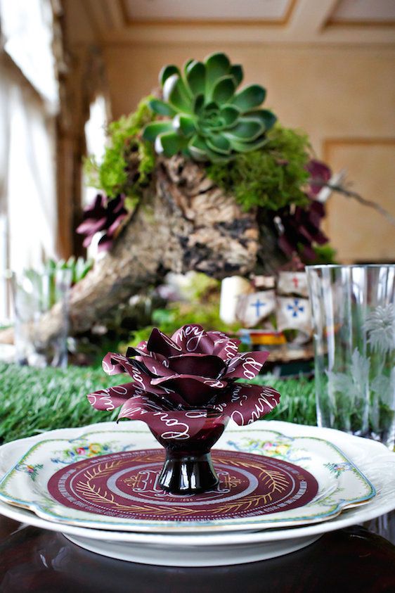  Marsala Tabletop Design with Succulents, Amy Anaiz Photography, Floral Design by Glen Head Flower Shop, Calligraphy by Eliza Gwendalyn