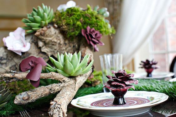  Marsala Tabletop Design with Succulents, Amy Anaiz Photography, Floral Design by Glen Head Flower Shop, Calligraphy by Eliza Gwendalyn