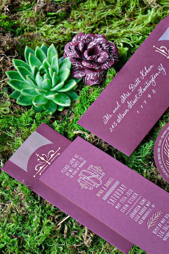  Marsala Tabletop Design with Succulents, Amy Anaiz Photography, Floral Design by Glen Head Flower Shop, Calligraphy by Eliza Gwendalyn