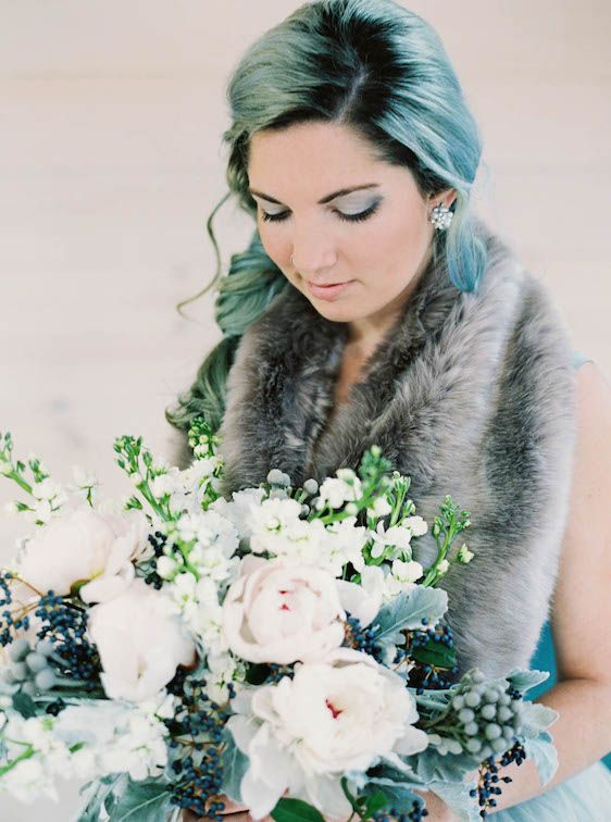  Icy Winter Blues: A Styled Bridal Session, Brianne Photography, He Loves Me Flowers