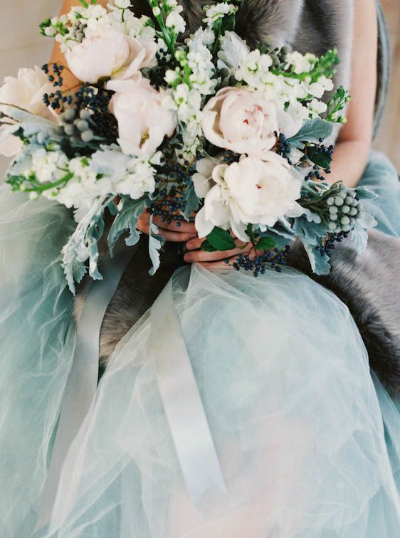  Icy Winter Blues: A Styled Bridal Session, Brianne Photography, He Loves Me Flowers