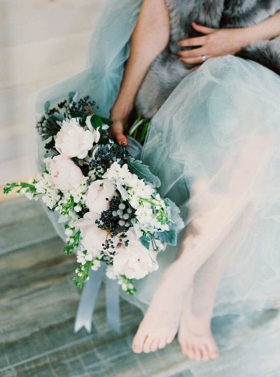  Icy Winter Blues: A Styled Bridal Session, Brianne Photography, He Loves Me Flowers