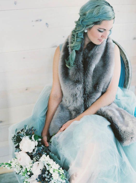  Icy Winter Blues: A Styled Bridal Session, Brianne Photography, He Loves Me Flowers