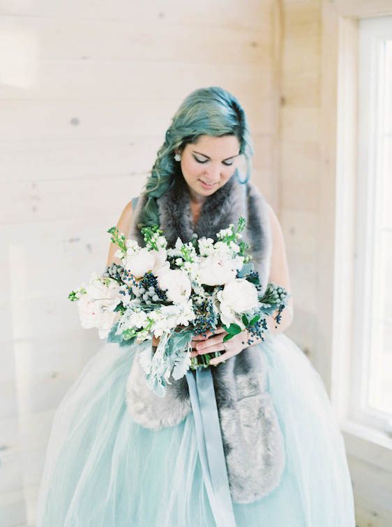  Icy Winter Blues: A Styled Bridal Session, Brianne Photography, He Loves Me Flowers